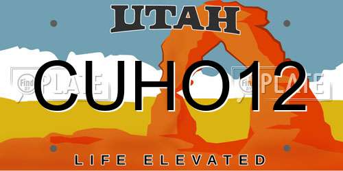CUHO12 Utah License Plate