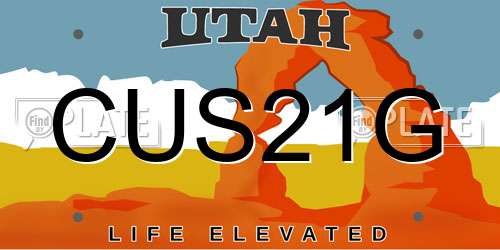 CUS21G Utah License Plate