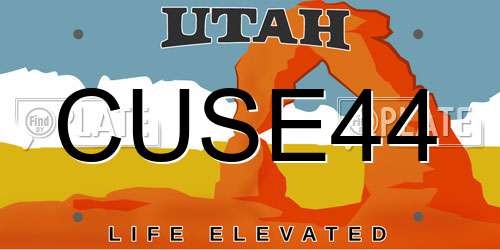 CUSE44 Utah License Plate