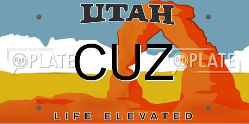 CUZ Utah License Plate