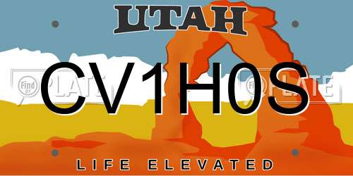 CV1H0S Utah License Plate