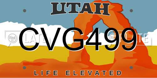 CVG499 Utah License Plate