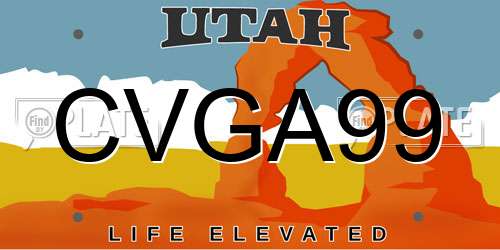 CVGA99 Utah License Plate