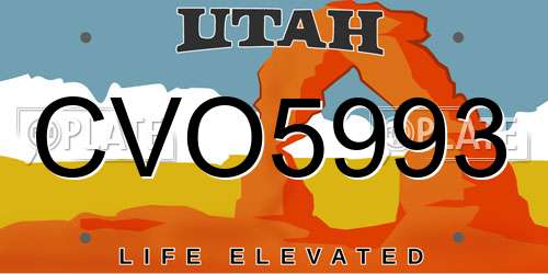 CVO5993 Utah License Plate