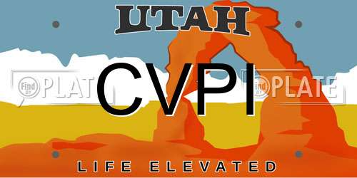 CVPI Utah License Plate