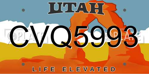 CVQ5993 Utah License Plate