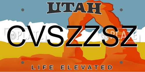 CVSZZSZ Utah License Plate