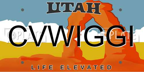 CVWIGGI Utah License Plate