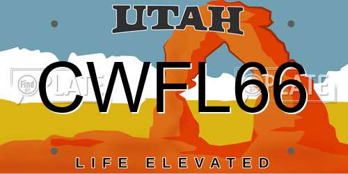 CWFL66 Utah License Plate