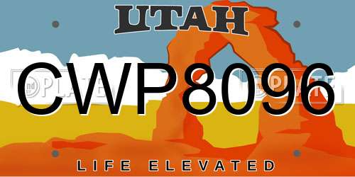 CWP8096 Utah License Plate