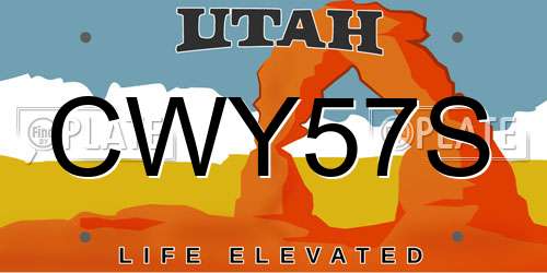 CWY57S Utah License Plate