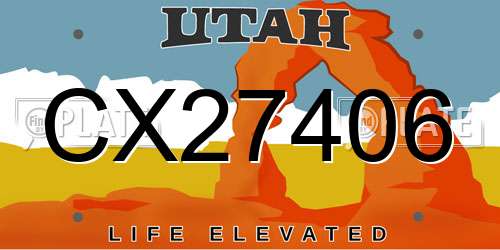CX27406 Utah License Plate