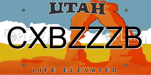 CXBZZZB Utah License Plate