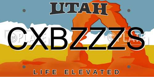 CXBZZZS Utah License Plate