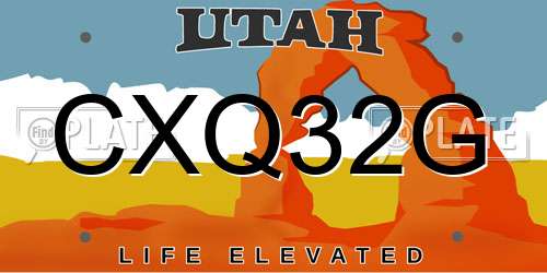 CXQ32G Utah License Plate
