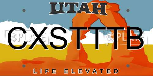 CXSTTTB Utah License Plate