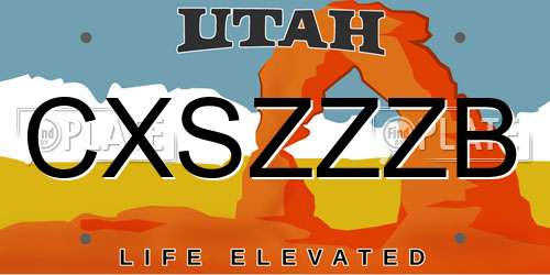 CXSZZZB Utah License Plate