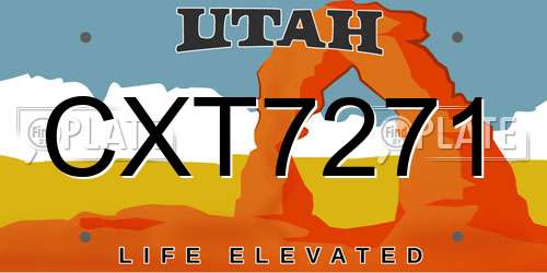 CXT7271 Utah License Plate