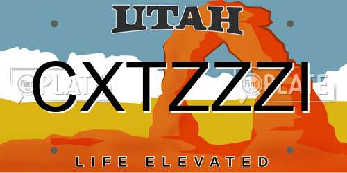 CXTZZZI Utah License Plate