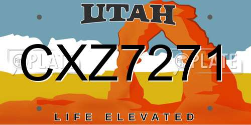 CXZ7271 Utah License Plate