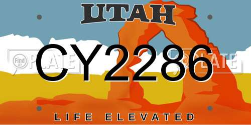 CY2286 Utah License Plate