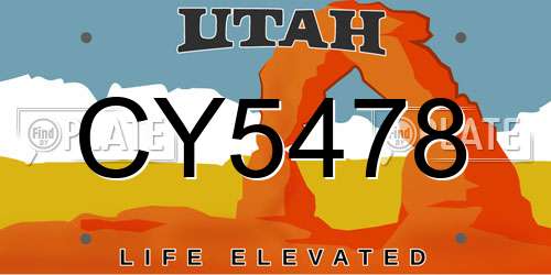 CY5478 Utah License Plate
