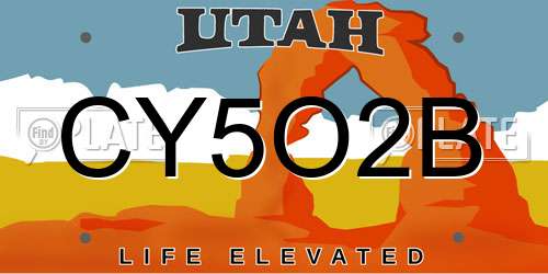 CY5O2B Utah License Plate