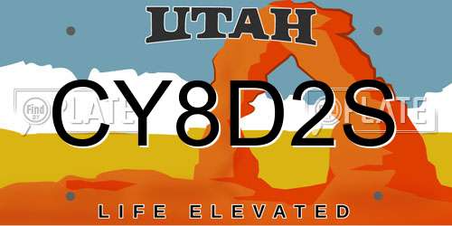 CY8D2S Utah License Plate