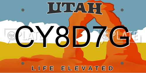CY8D7G Utah License Plate
