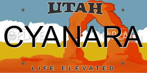 CYANARA Utah License Plate