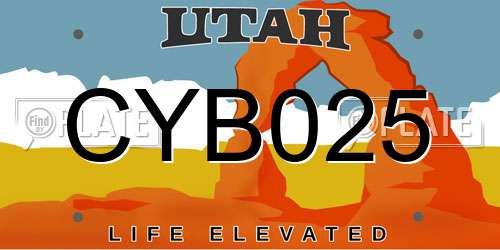 CYB025 Utah License Plate