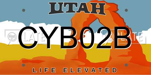 CYB02B Utah License Plate