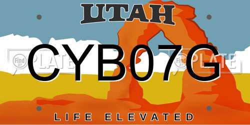 CYB07G Utah License Plate