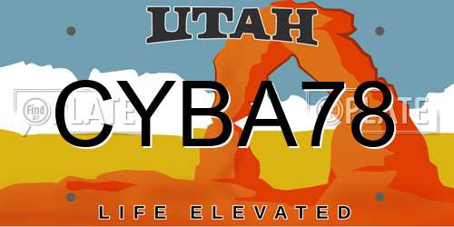 CYBA78 Utah License Plate