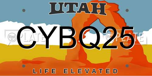 CYBQ25 Utah License Plate