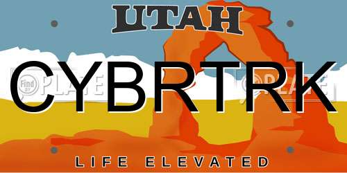 CYBRTRK Utah License Plate