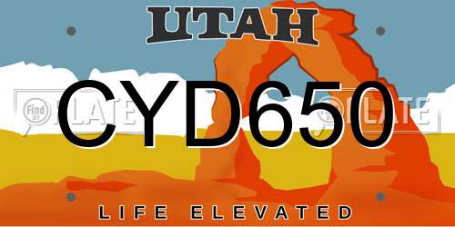 CYD650 Utah License Plate