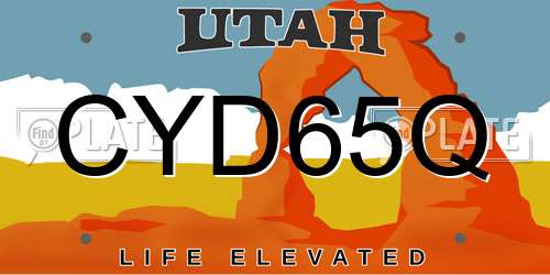 CYD65Q Utah License Plate