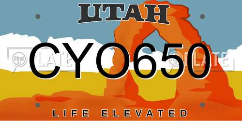 CYO650 Utah License Plate