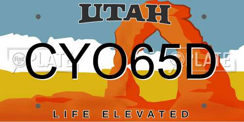 CYO65D Utah License Plate