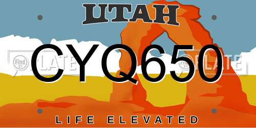 CYQ650 Utah License Plate