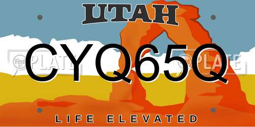 CYQ65Q Utah License Plate