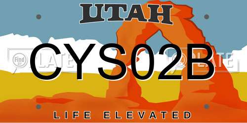 CYS02B Utah License Plate
