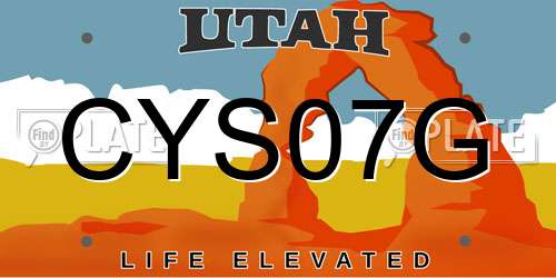 CYS07G Utah License Plate