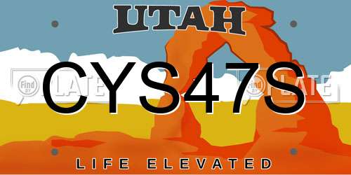 CYS47S Utah License Plate