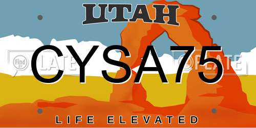 CYSA75 Utah License Plate