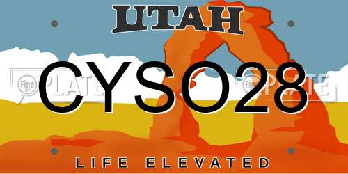 CYSO28 Utah License Plate