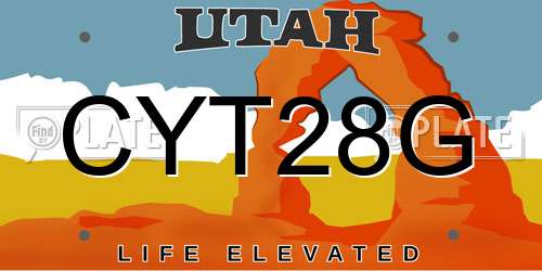 CYT28G Utah License Plate