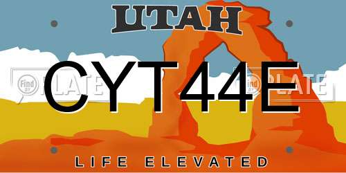 CYT44E Utah License Plate