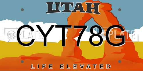 CYT78G Utah License Plate